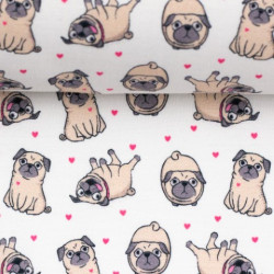 Baumwolle - Kim Mops weiß